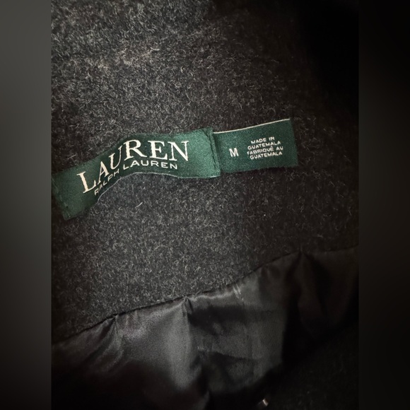 Lauren Ralph Lauren Vintage Jacket Black Button Up Wool Blend Coat Size Medium - Picture 14 of 17